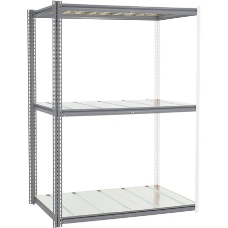 Global Industrial High Cap. Add-On Rack 60Wx36Dx60H 3 Levels Steel Deck 1300lb Per Level GRY 581050GY
